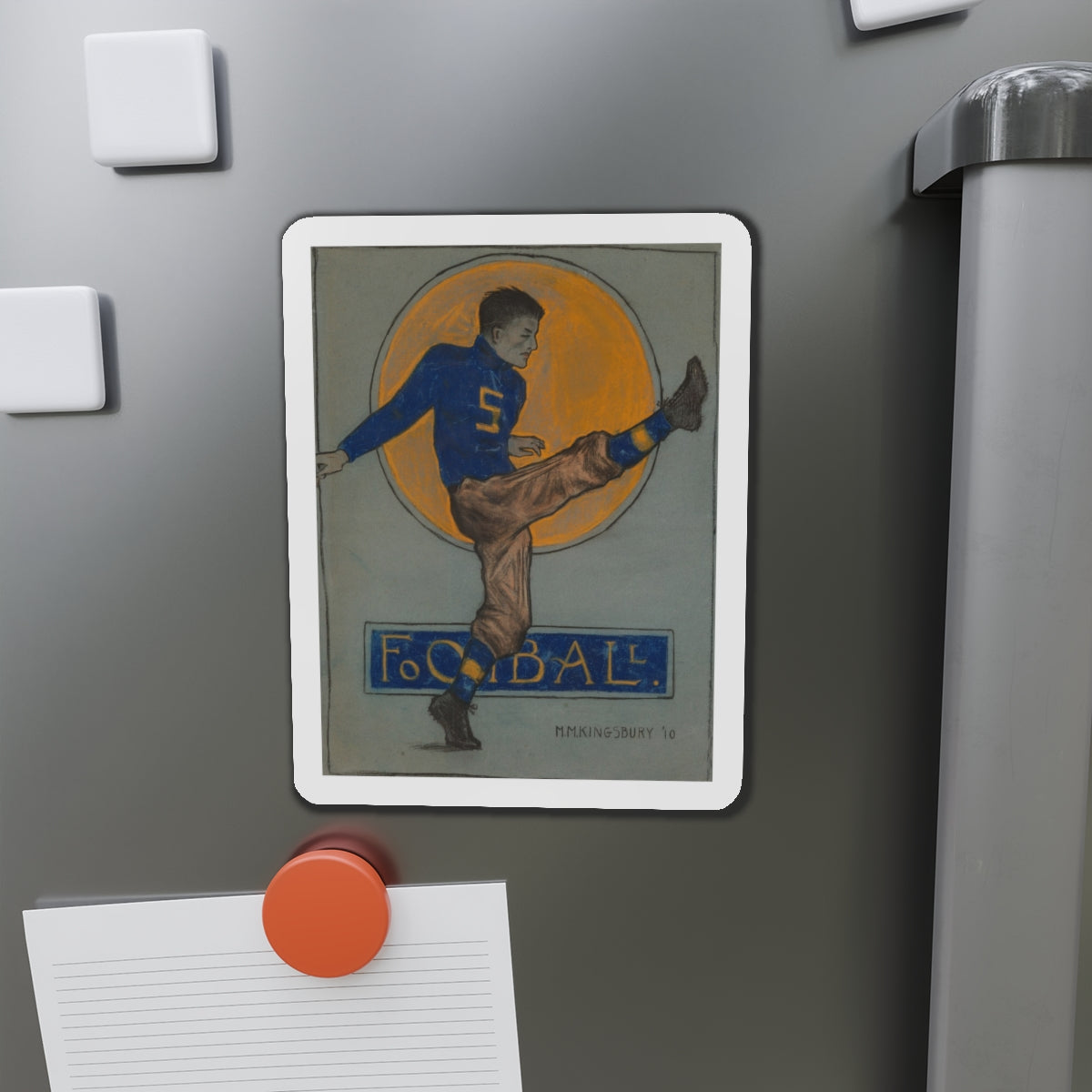 Football, 1910 (Magazine Illustration) Refrigerator Magnet-The Sticker Space