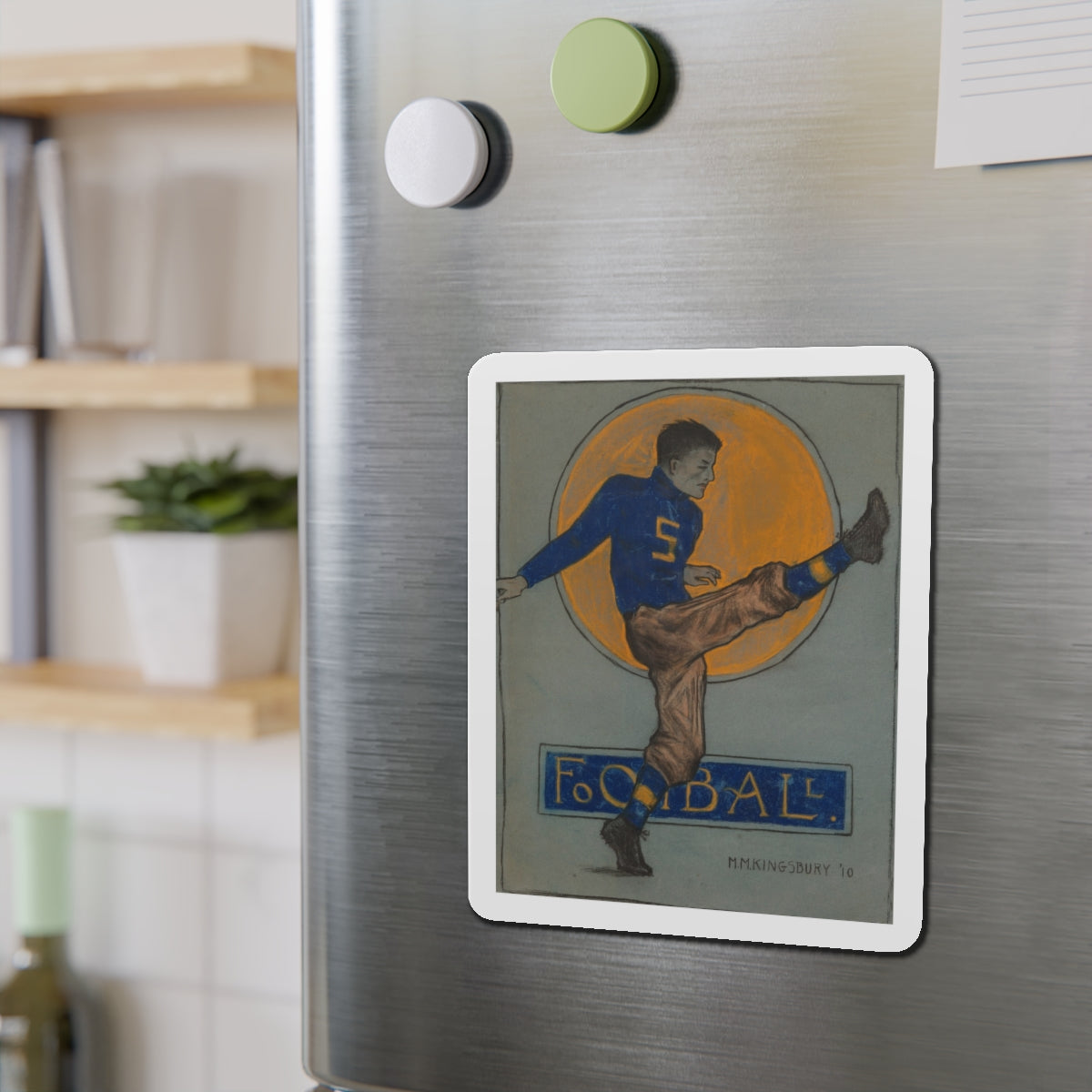 Football, 1910 (Magazine Illustration) Refrigerator Magnet-The Sticker Space