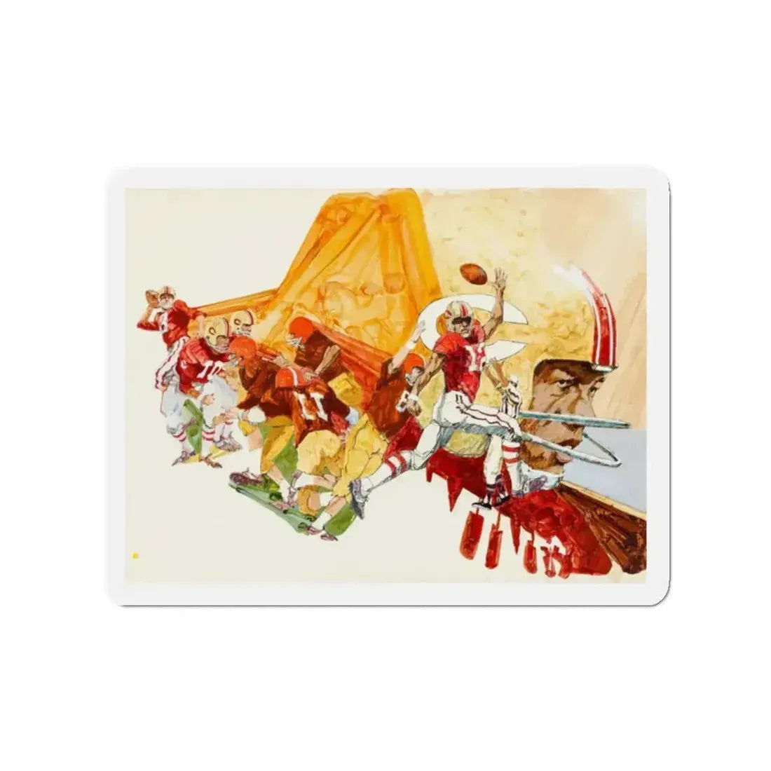 Football Montages (Magazine Illustration) Refrigerator Magnet - The Sticker Space