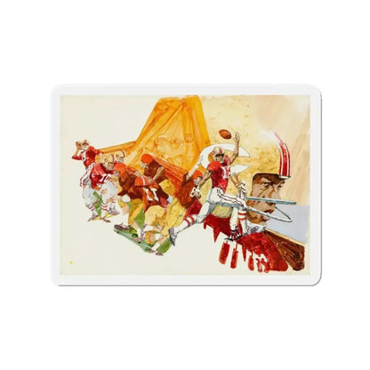 Football Montages (Magazine Illustration) Refrigerator Magnet - The Sticker Space