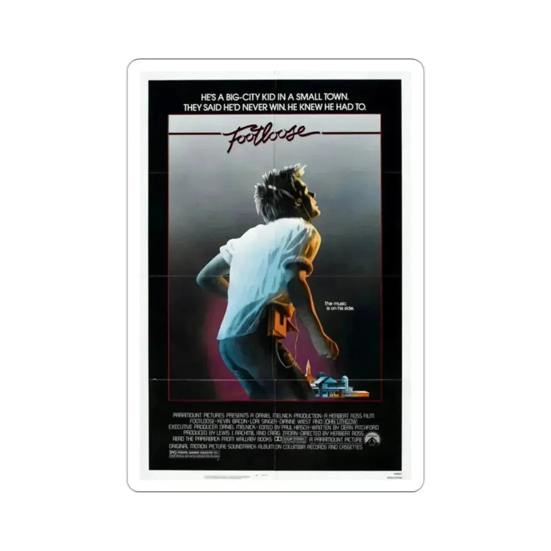 Footloose 1984 Movie Poster STICKER Vinyl Die-Cut Decal 2 Inch - The Sticker Space