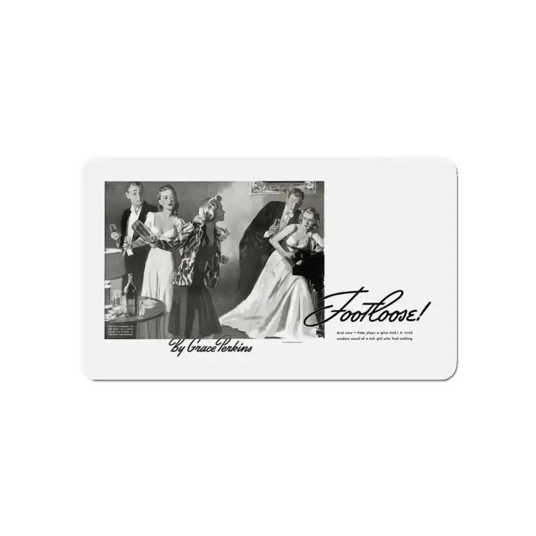 Footloose (Pt. 1), Liberty, May 31, 1941 (Magazine Illustration) Refrigerator Magnet 3 Inch Die-Cut - The Sticker Space