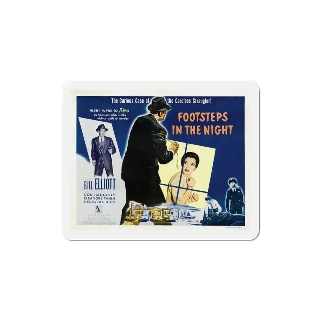 Footsteps in the Night 1957 Movie Poster Refrigerator Magnet 3 Inch - The Sticker Space