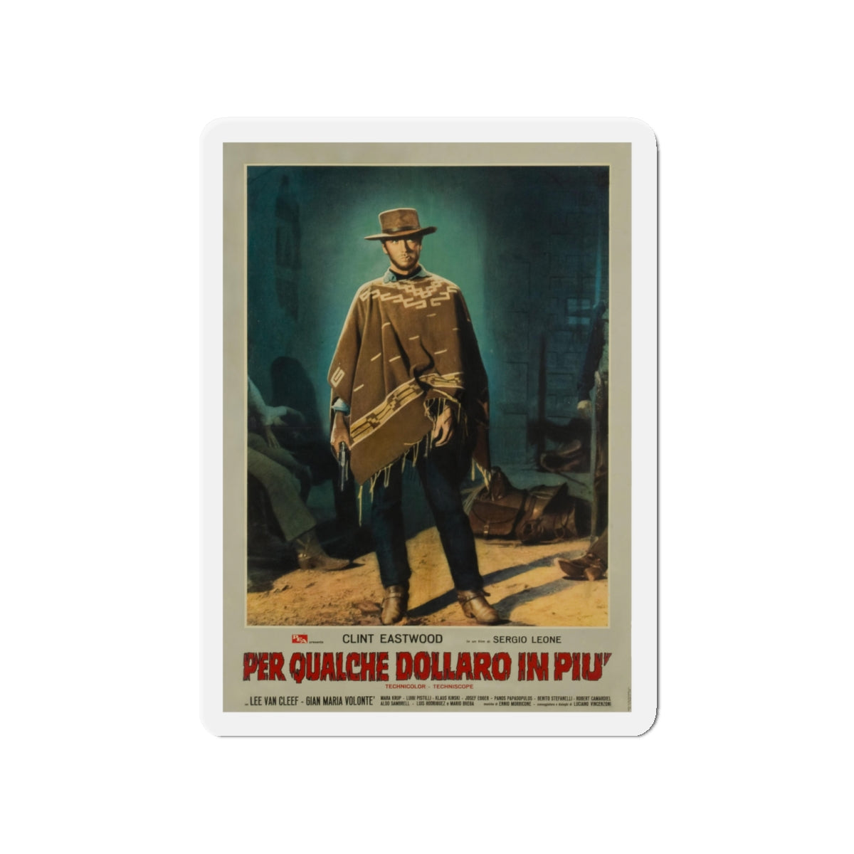 FOR A FEW DOLLARS MORE 1965 Movie Poster - Die-Cut Magnet-4" x 4"-The Sticker Space