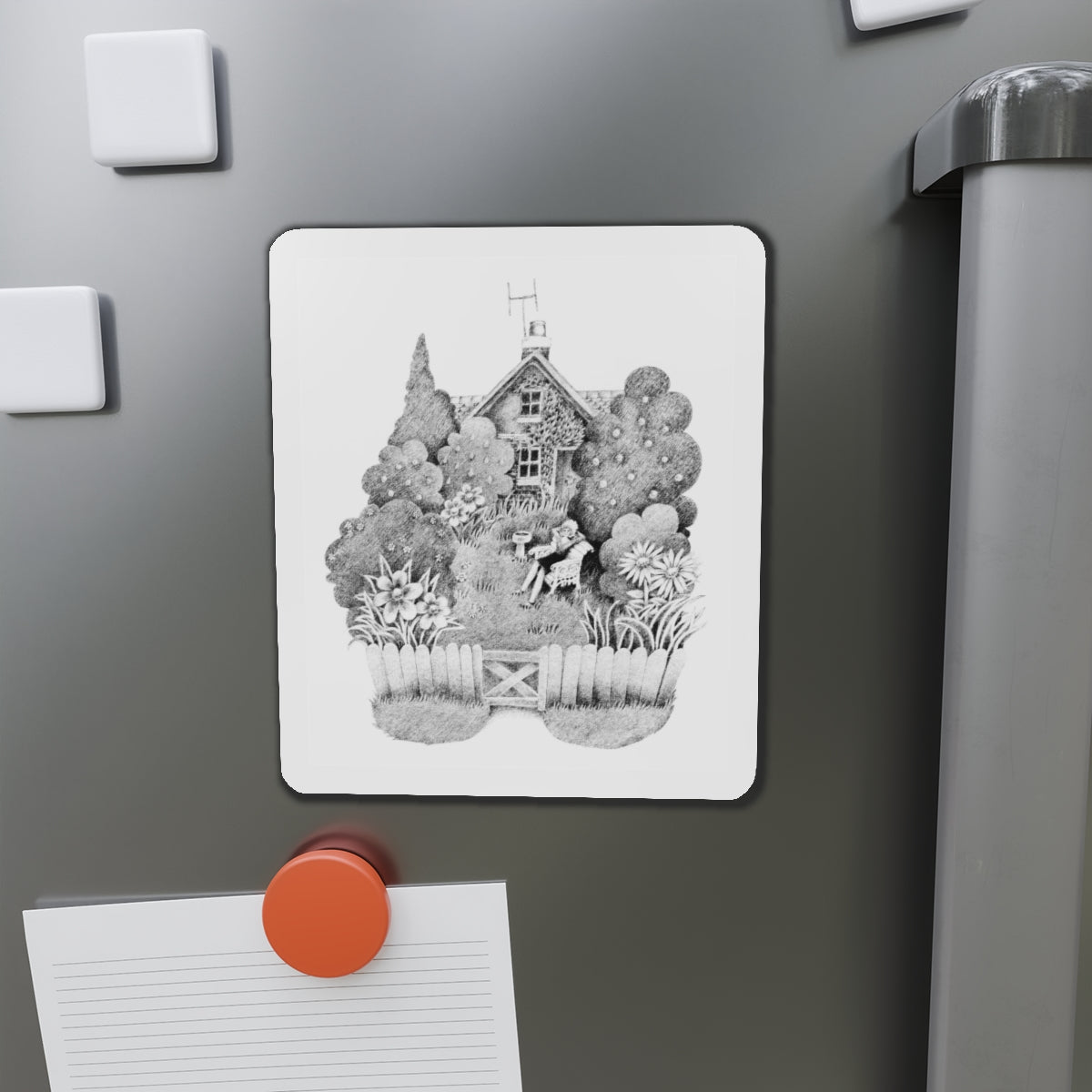 For a gardening article, 1973 (Magazine Illustration) Refrigerator Magnet-The Sticker Space