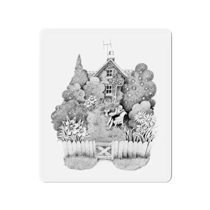 For a gardening article, 1973 (Magazine Illustration) Refrigerator Magnet 2 Inch Die-Cut - The Sticker Space