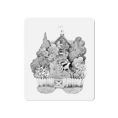 For a gardening article, 1973 (Magazine Illustration) Refrigerator Magnet 3 Inch Die-Cut - The Sticker Space