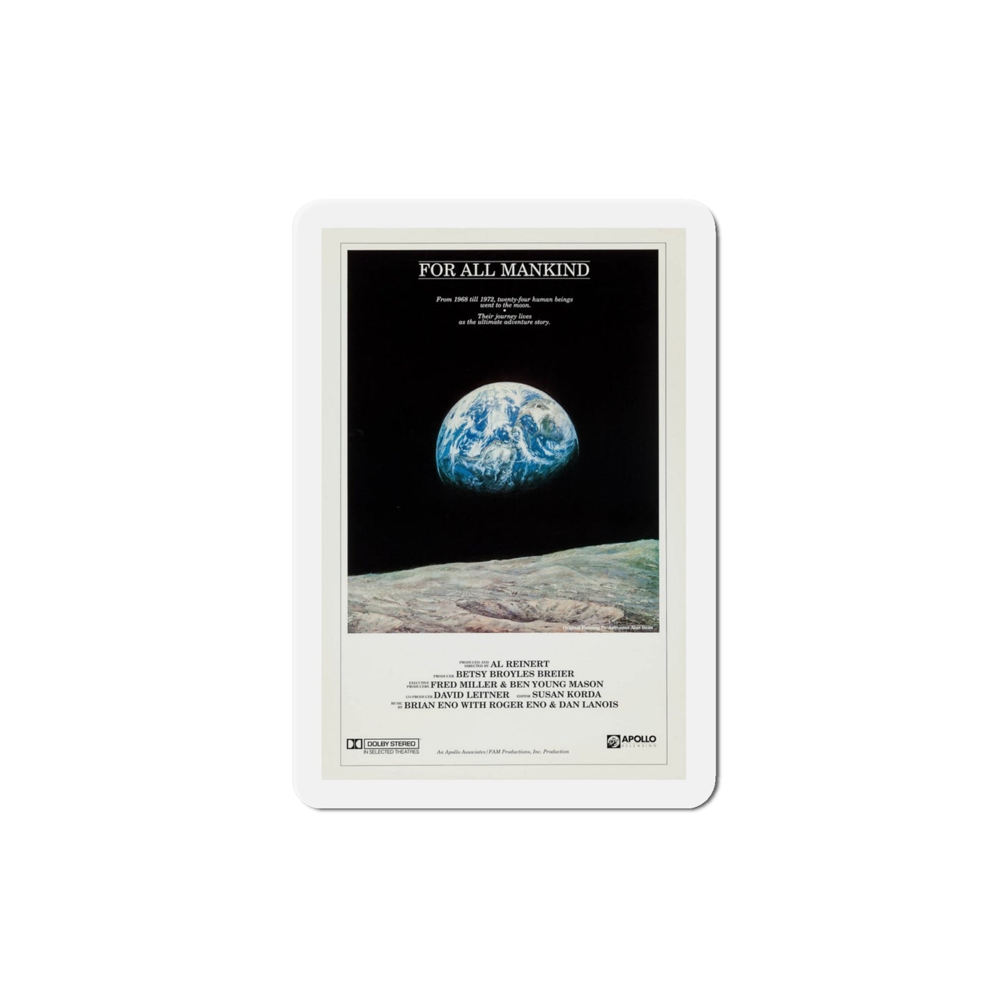 For All Mankind 1989 Movie Poster Die-Cut Magnet-4" x 4"-The Sticker Space