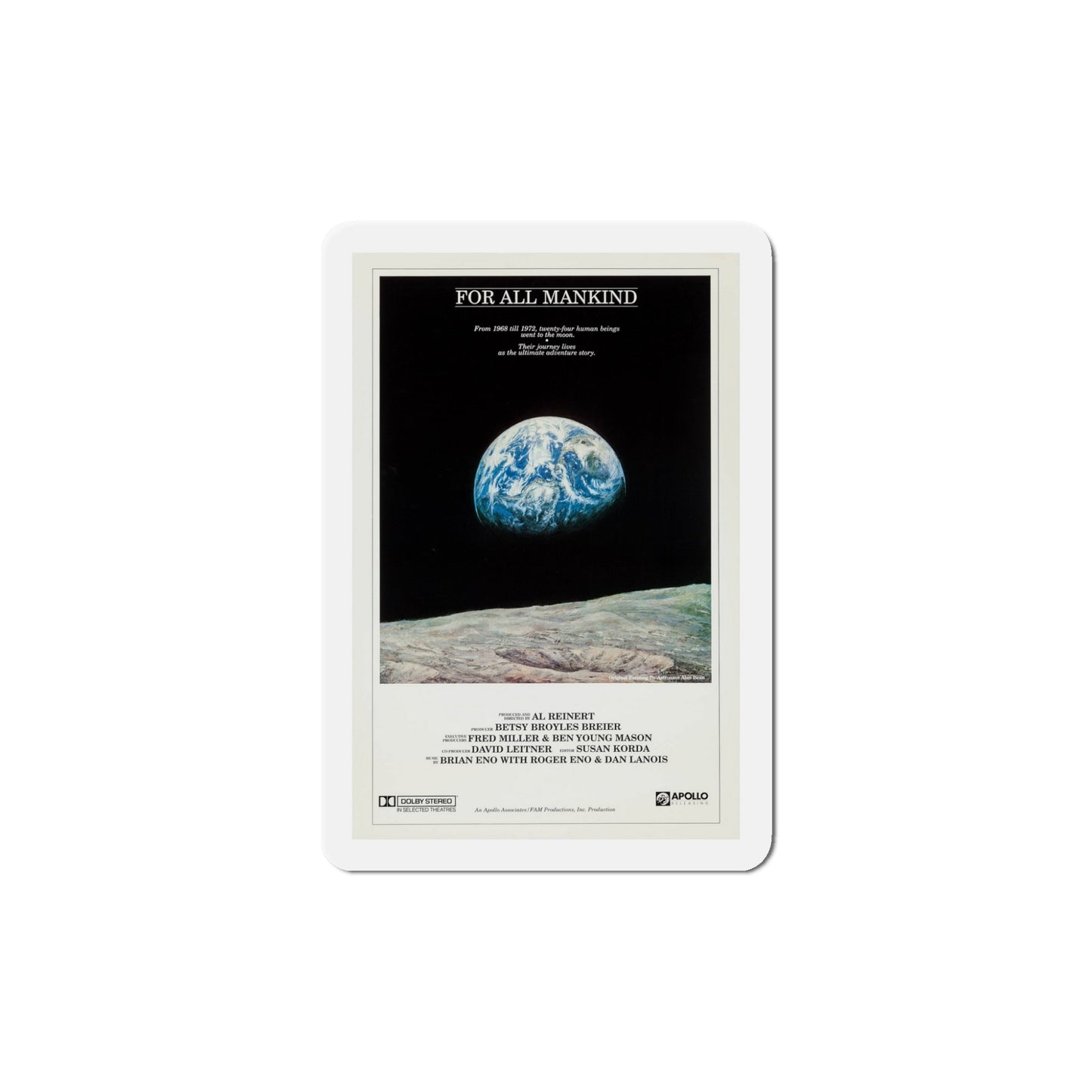 For All Mankind 1989 Movie Poster Die-Cut Magnet-5" x 5"-The Sticker Space