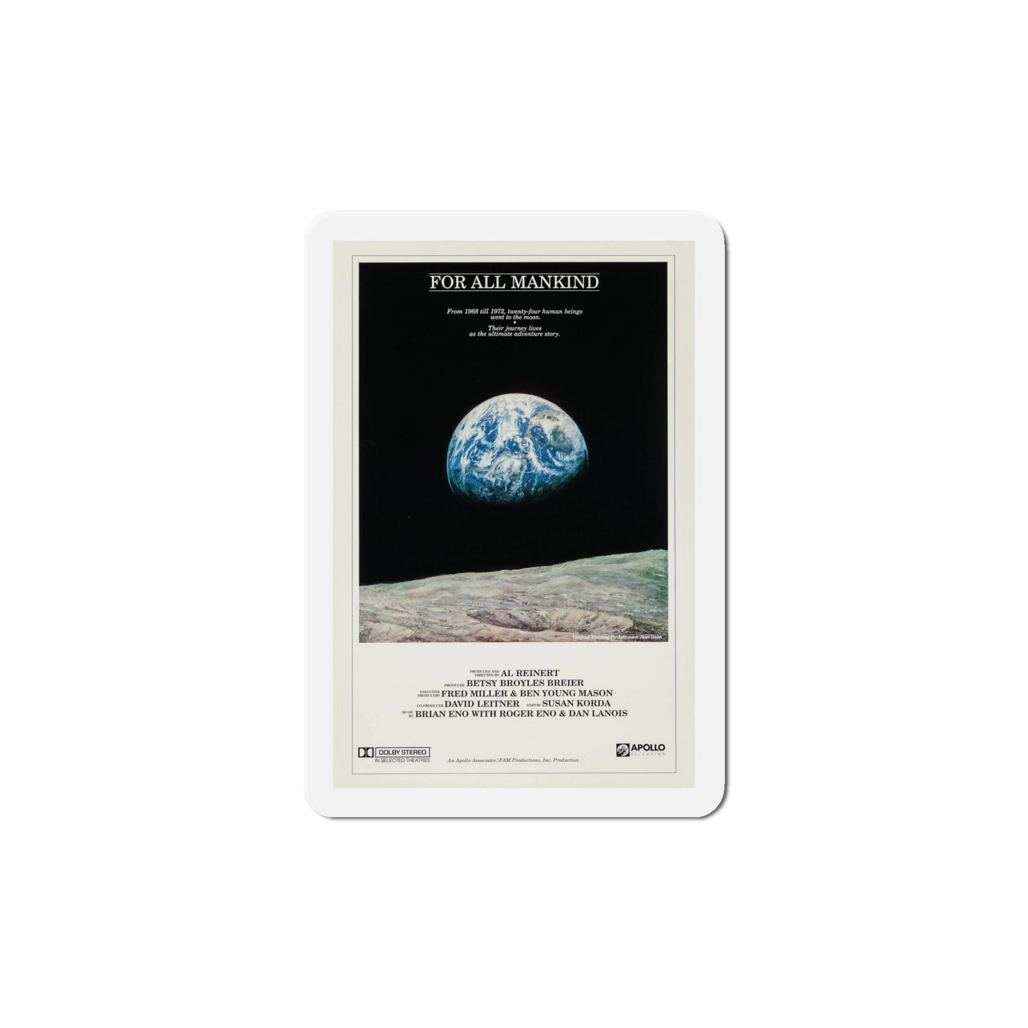 For All Mankind 1989 Movie Poster Die-Cut Magnet-6 × 6"-The Sticker Space