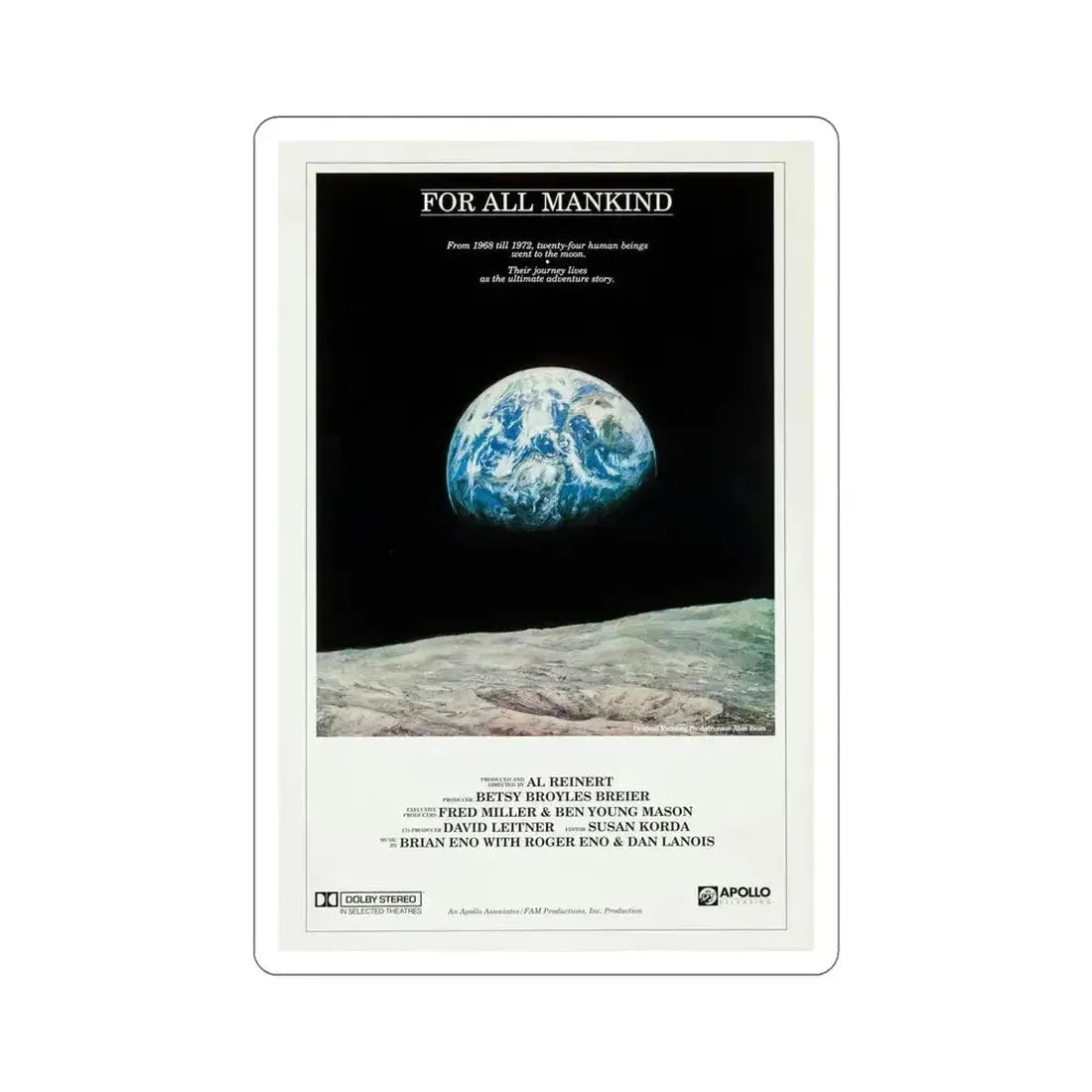For All Mankind 1989 Movie Poster STICKER Vinyl Die-Cut Decal - The Sticker Space