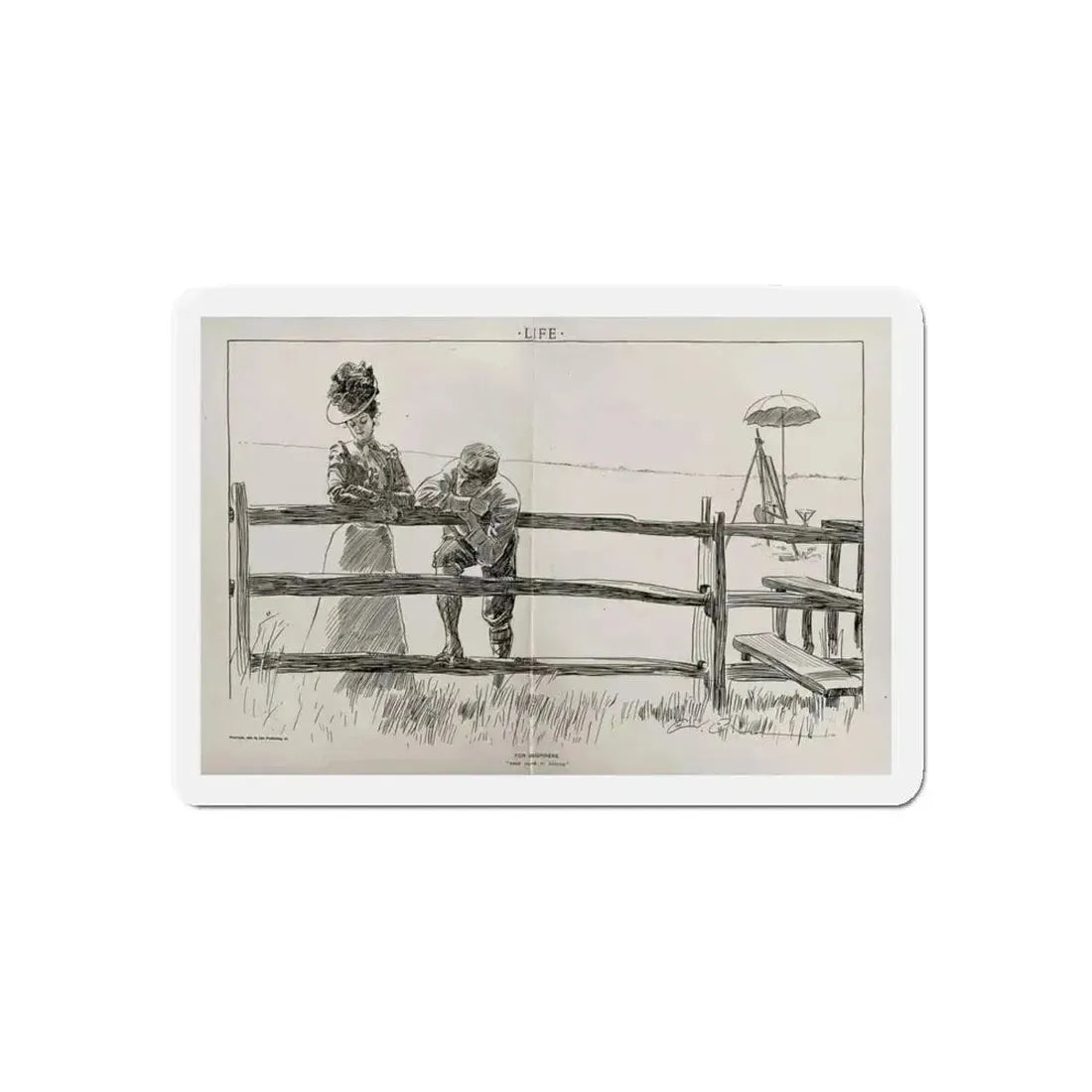 For Beginners, Life magazine, August 9, 1900 (Magazine Illustration) Refrigerator Magnet 4 Inch Die-Cut - The Sticker Space