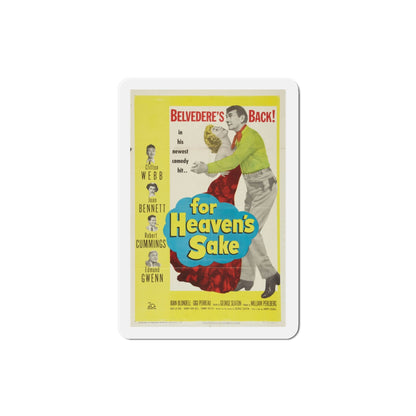 For Heavens Sake 1950 Movie Poster Die-Cut Magnet-3 Inch-The Sticker Space