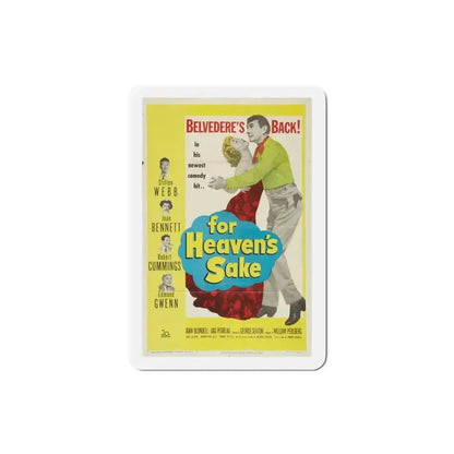 For Heavens Sake 1950 Movie Poster Refrigerator Magnet 3 Inch - The Sticker Space
