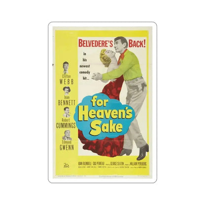 For Heavens Sake 1950 Movie Poster STICKER Vinyl Die-Cut Decal 4 Inch - The Sticker Space