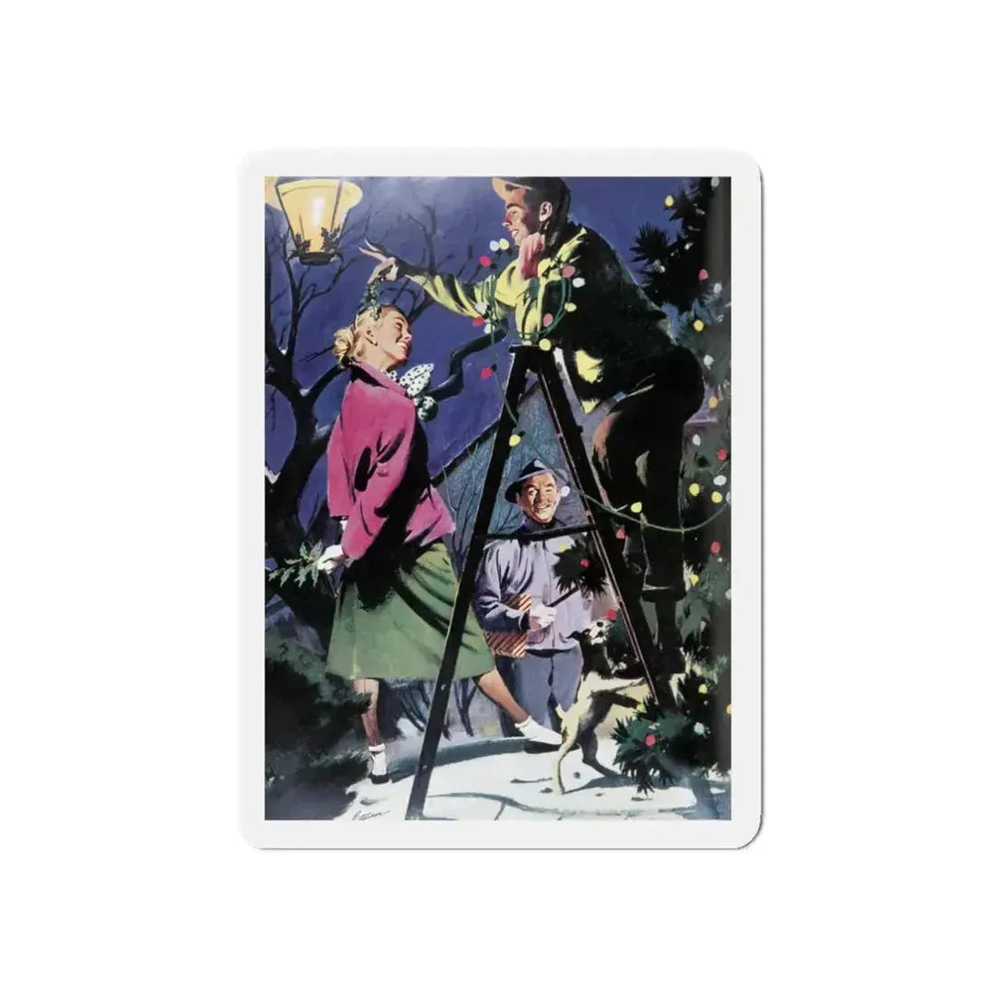 For Karen, Woman's Day, December 1950 (Magazine Illustration) Refrigerator Magnet 3 Inch Die-Cut - The Sticker Space