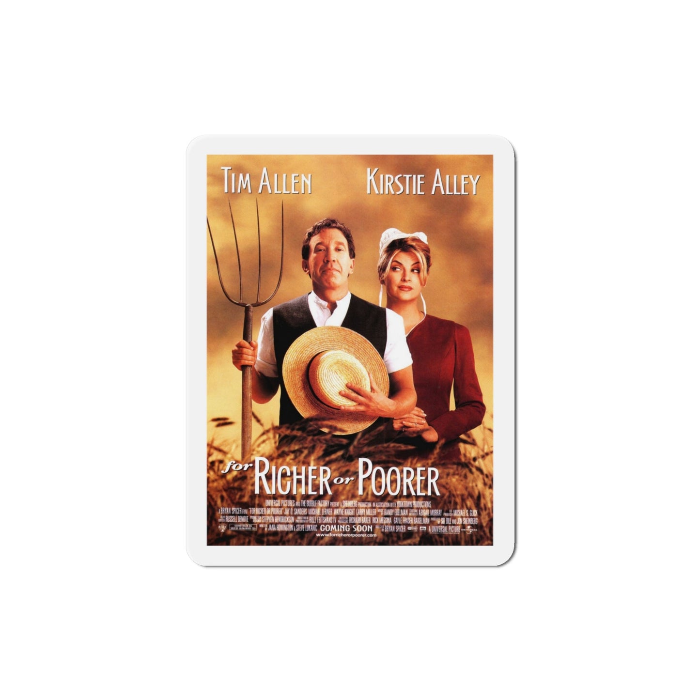 For Richer Or Poorer 1997 Movie Poster Die-Cut Magnet-4" x 4"-The Sticker Space