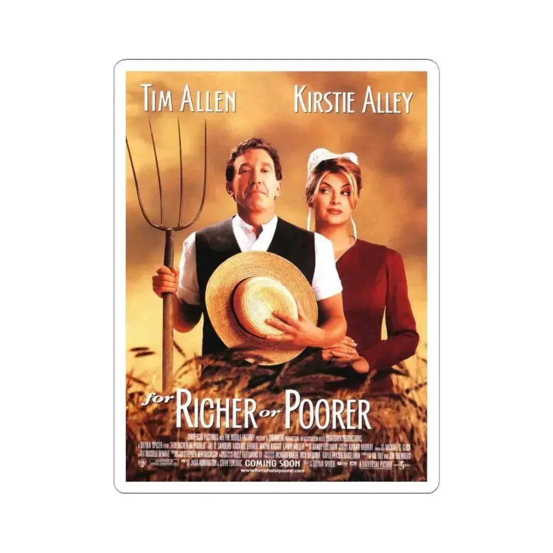 For Richer Or Poorer 1997 Movie Poster - STICKER Vinyl Kiss-Cut Decal 4 Inch White - The Sticker Space