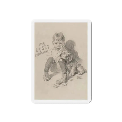 For Upset Stomach advertisement (Magazine Illustration) Refrigerator Magnet 4 Inch Die-Cut - The Sticker Space