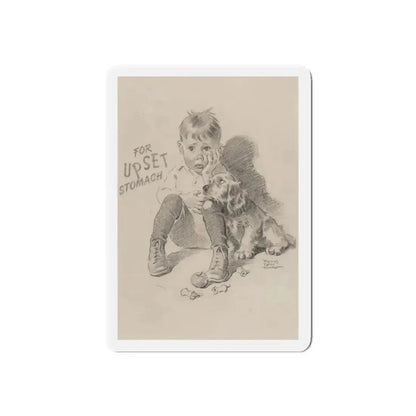 For Upset Stomach advertisement (Magazine Illustration) Refrigerator Magnet - The Sticker Space