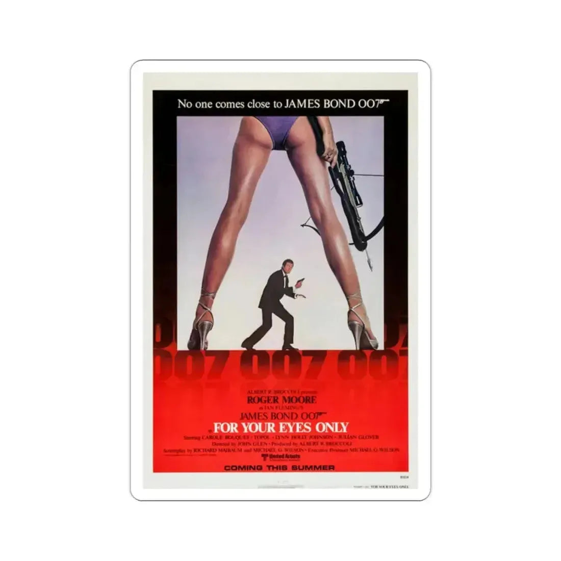 For Your Eyes Only 1981 Movie Poster STICKER Vinyl Die-Cut Decal - The Sticker Space