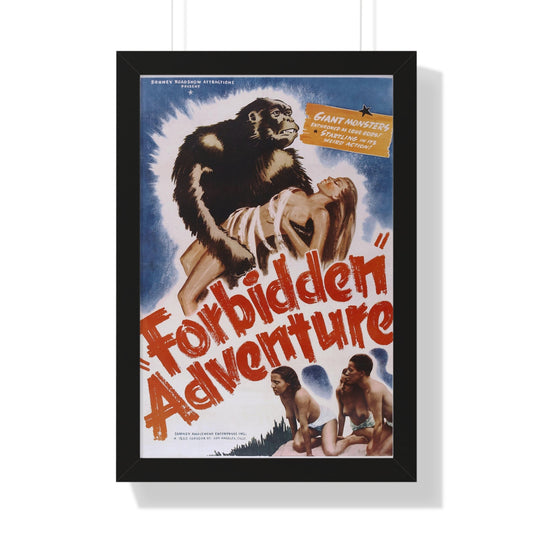 FORBIDDEN ADVENTURE (GORILLA WOMAN) 1937 - Framed Movie Poster-16″ x 24″-The Sticker Space