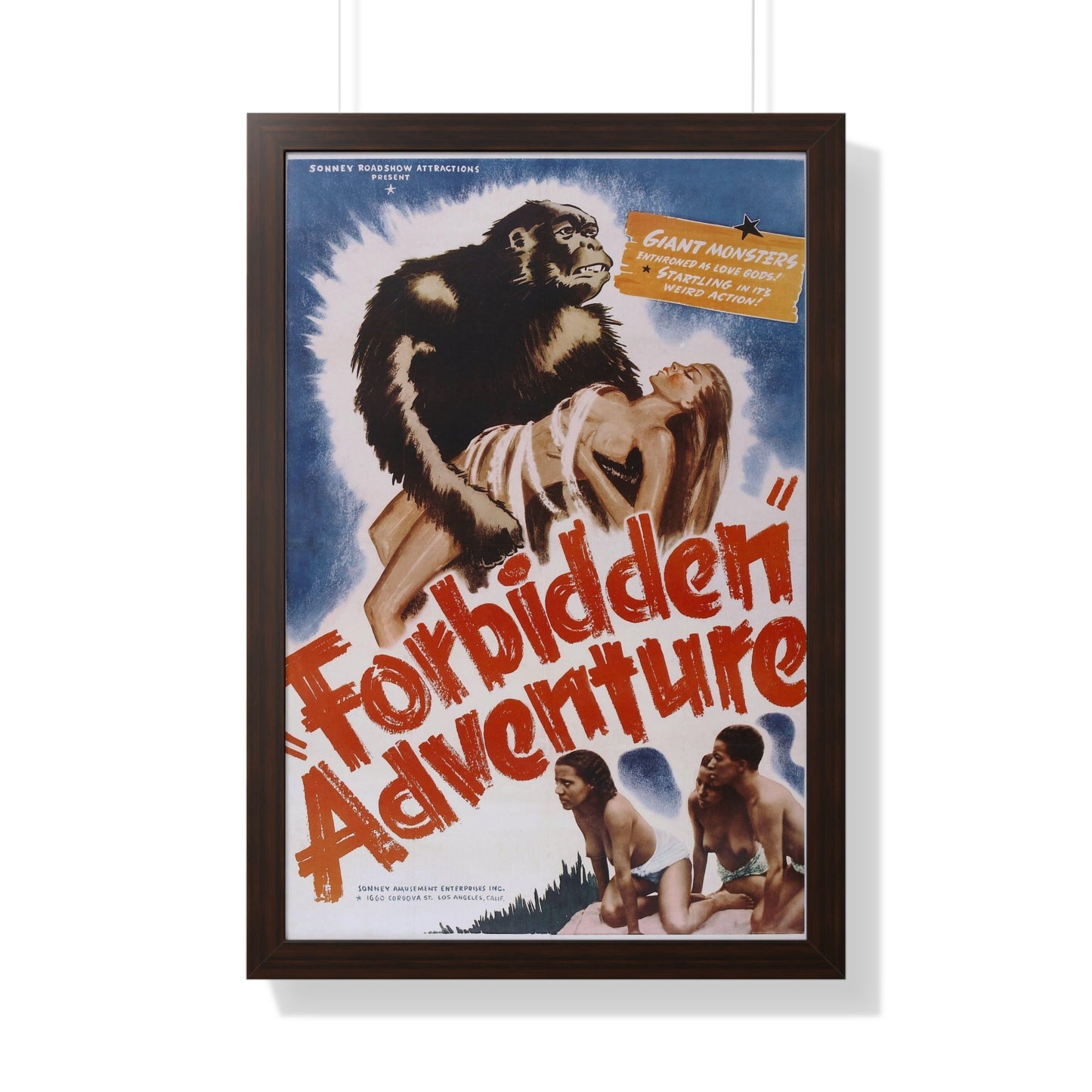 FORBIDDEN ADVENTURE (GORILLA WOMAN) 1937 - Framed Movie Poster-20" x 30"-The Sticker Space