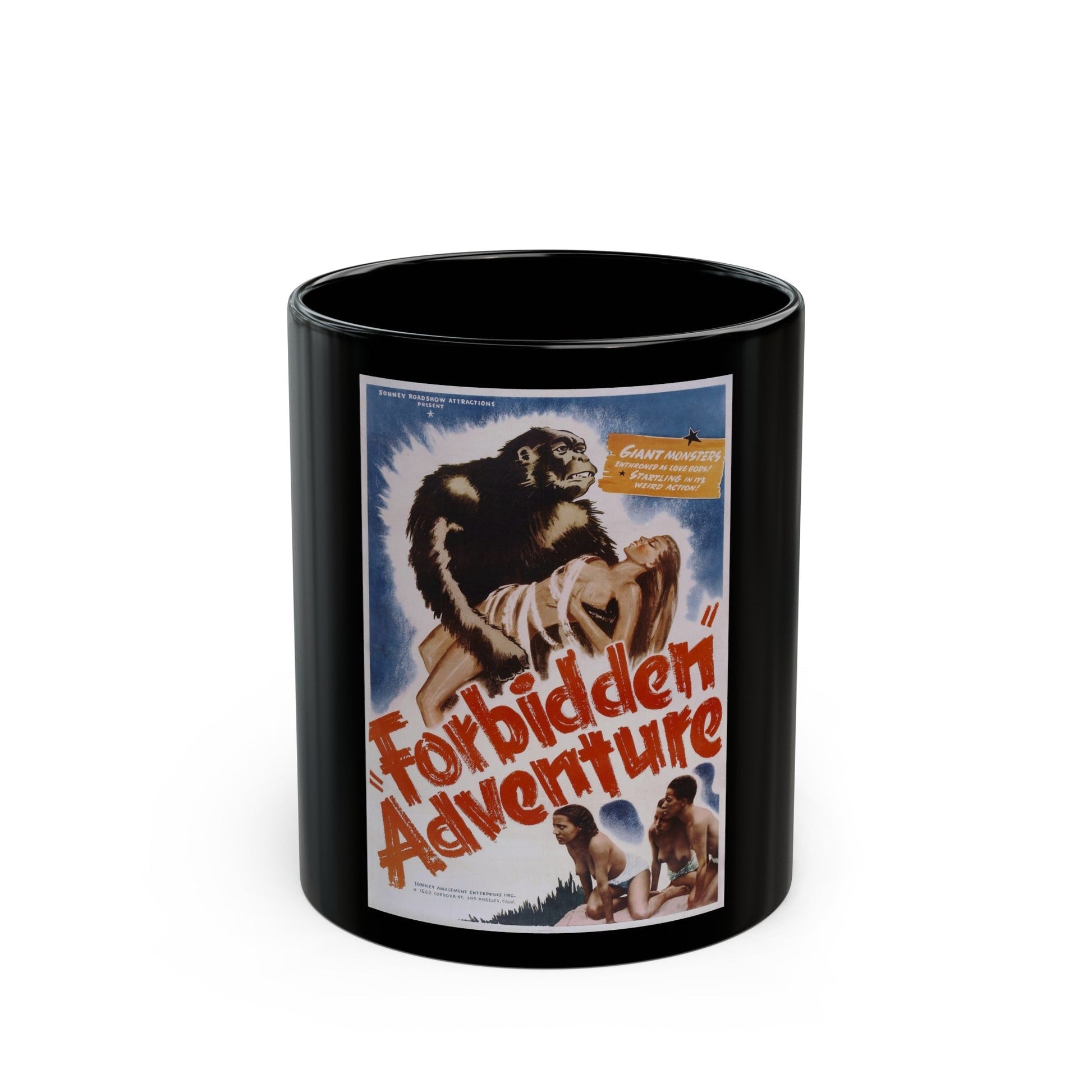 FORBIDDEN ADVENTURE (GORILLA WOMAN) 1937 Movie Poster - Black Coffee Mug-11oz-The Sticker Space