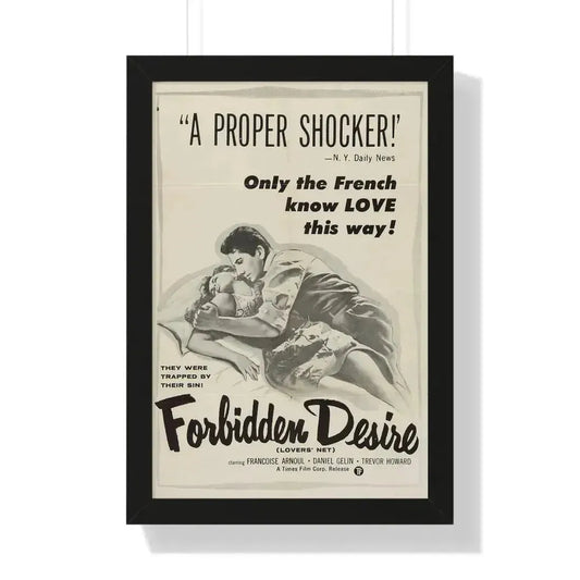 FORBIDDEN DESIRE 1955 - Framed Movie Poster 16″ x 24″ Black - The Sticker Space