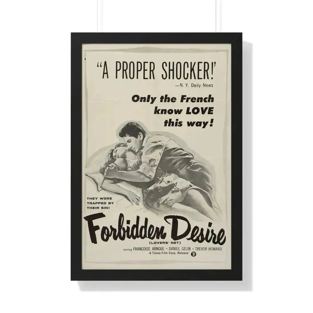 FORBIDDEN DESIRE 1955 - Framed Movie Poster 20" x 30" Black - The Sticker Space