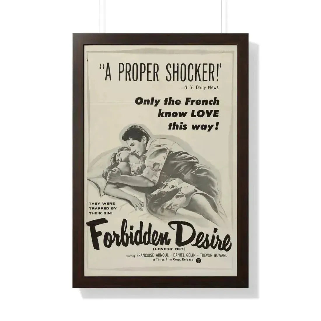 FORBIDDEN DESIRE 1955 - Framed Movie Poster 20" x 30" Walnut - The Sticker Space