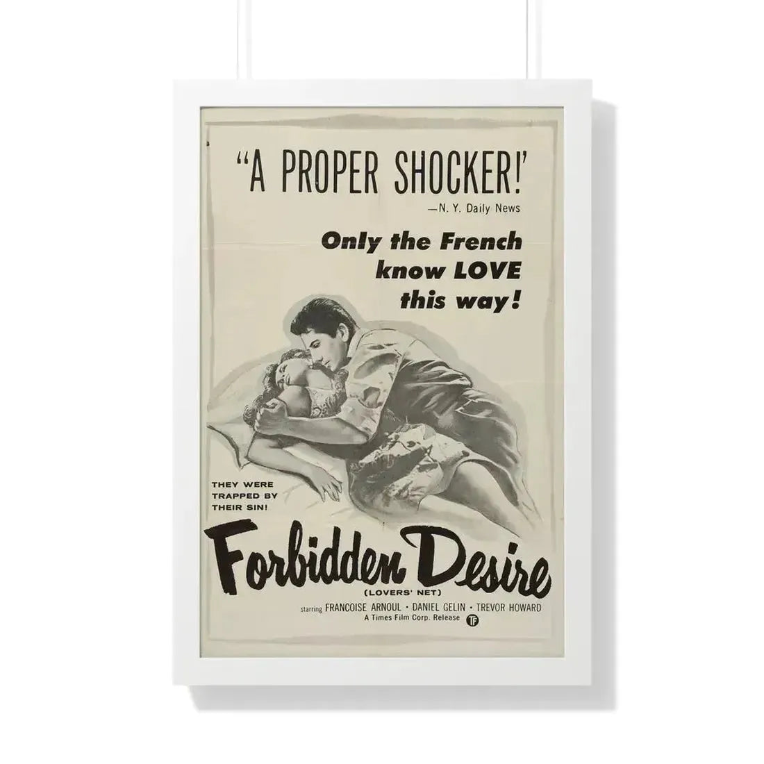 FORBIDDEN DESIRE 1955 - Framed Movie Poster 20" x 30" White - The Sticker Space