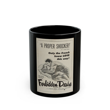 FORBIDDEN DESIRE 1955 Movie Poster - Black Coffee Mug-11oz-The Sticker Space