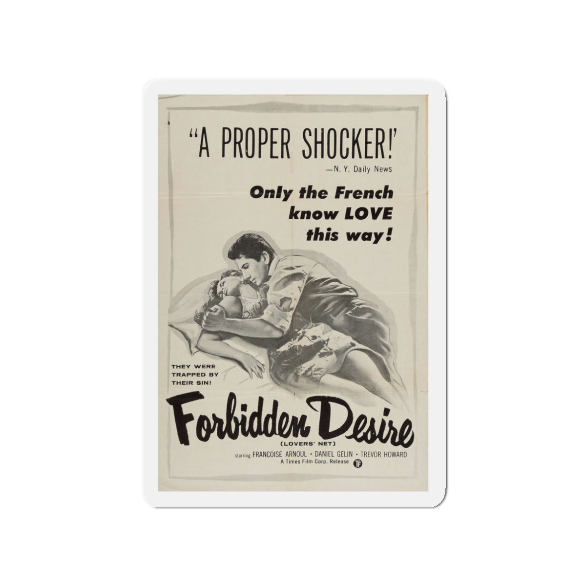 FORBIDDEN DESIRE 1955 Movie Poster - Die-Cut Magnet-3" x 3"-The Sticker Space