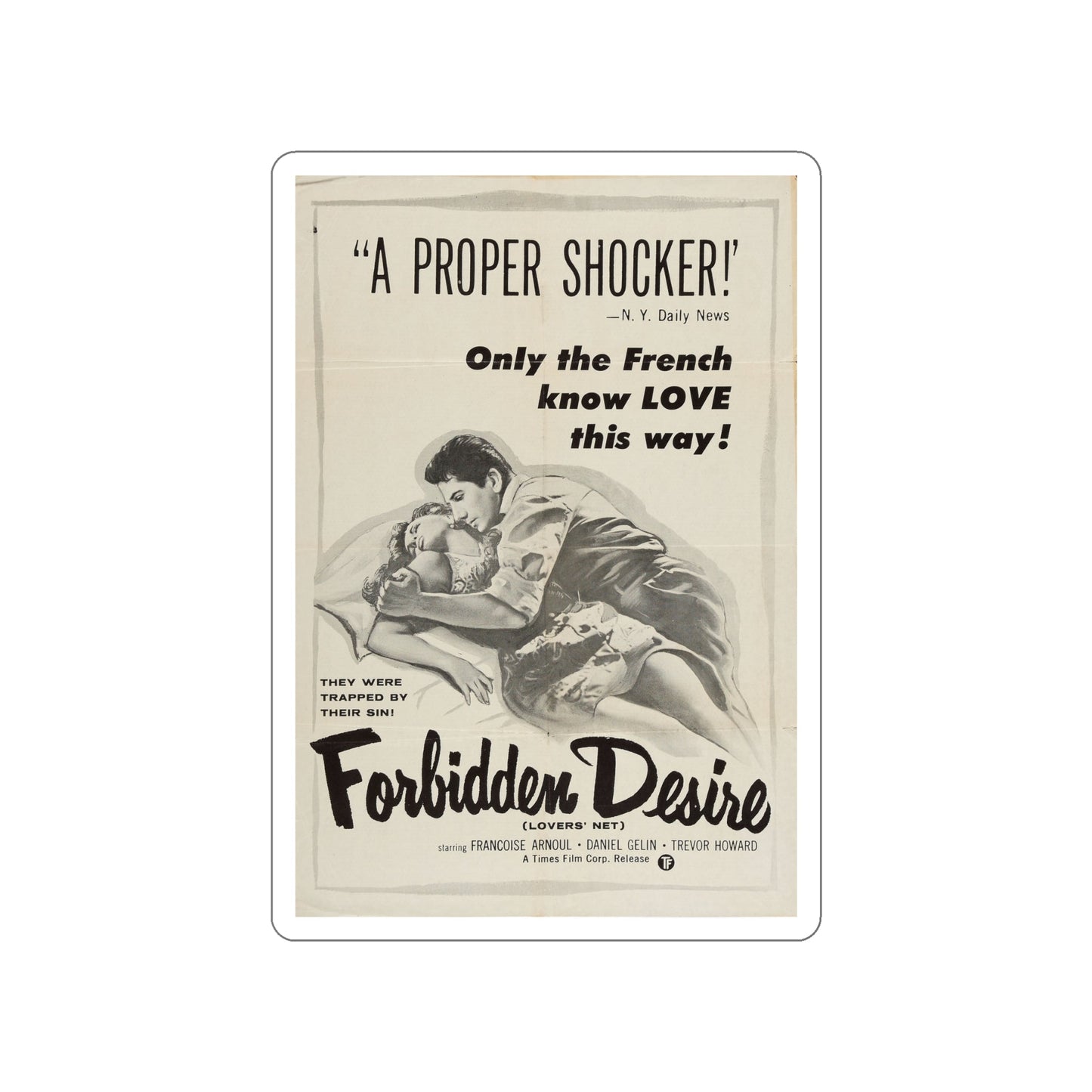 FORBIDDEN DESIRE 1955 Movie Poster STICKER Vinyl Die-Cut Decal-6 Inch-The Sticker Space