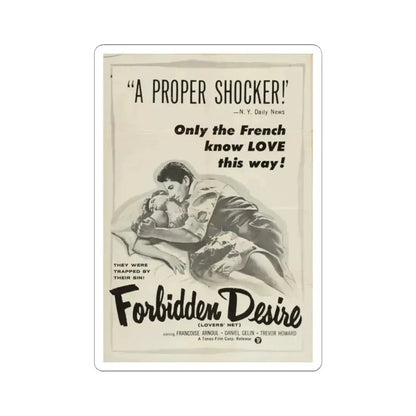 FORBIDDEN DESIRE 1955 Movie Poster - STICKER Vinyl Kiss-Cut Decal 2 Inch White - The Sticker Space
