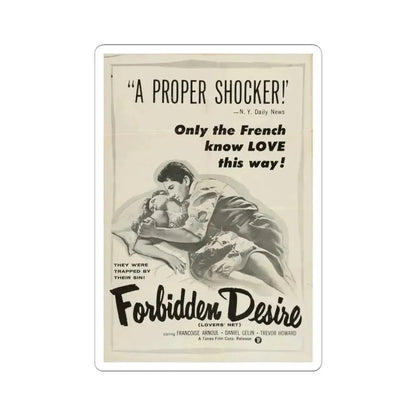 FORBIDDEN DESIRE 1955 Movie Poster - STICKER Vinyl Kiss-Cut Decal 3 Inch White - The Sticker Space