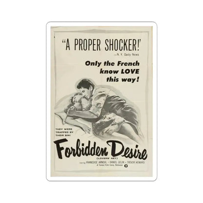 FORBIDDEN DESIRE 1955 Movie Poster - STICKER Vinyl Kiss-Cut Decal 4 Inch White - The Sticker Space