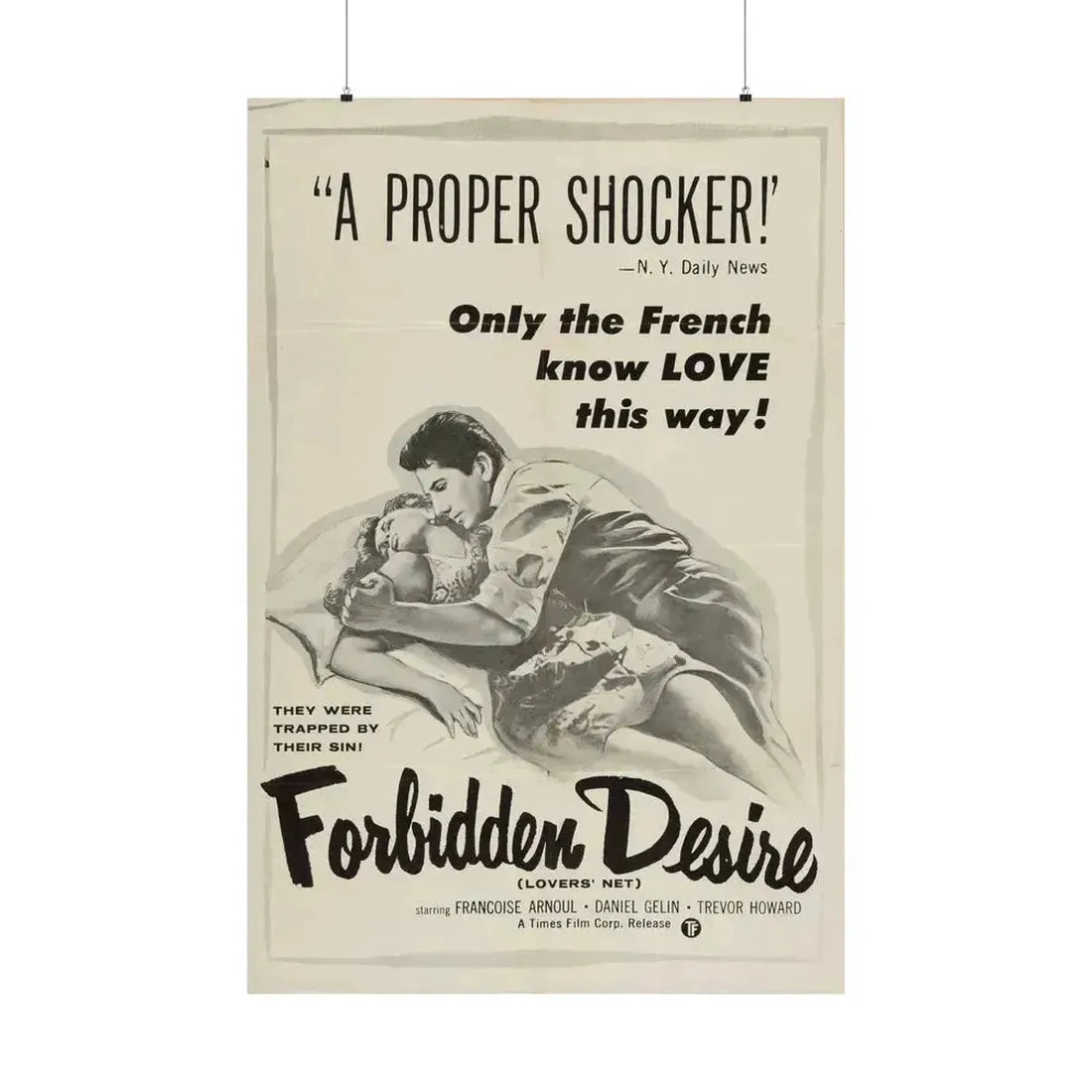 FORBIDDEN DESIRE 1955 - Paper Movie Poster 36" x 54" Matte - The Sticker Space