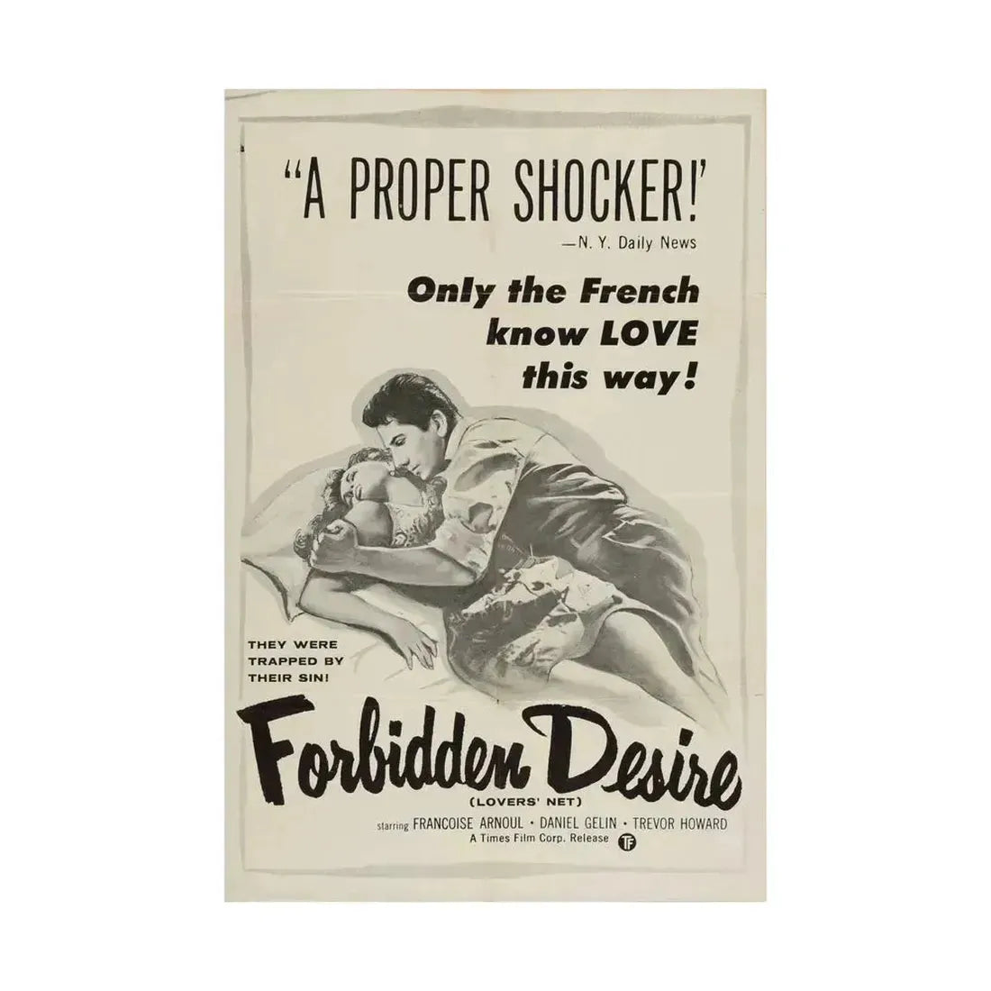 FORBIDDEN DESIRE 1955 - Paper Movie Poster - The Sticker Space