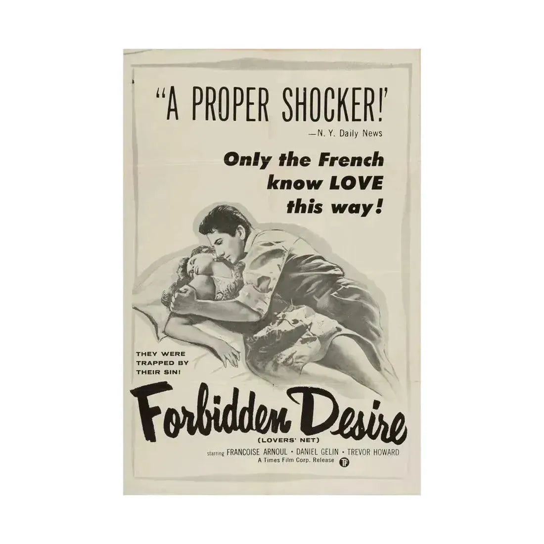 FORBIDDEN DESIRE 1955 - Paper Movie Poster - The Sticker Space