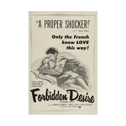 FORBIDDEN DESIRE 1955 - Paper Movie Poster - The Sticker Space