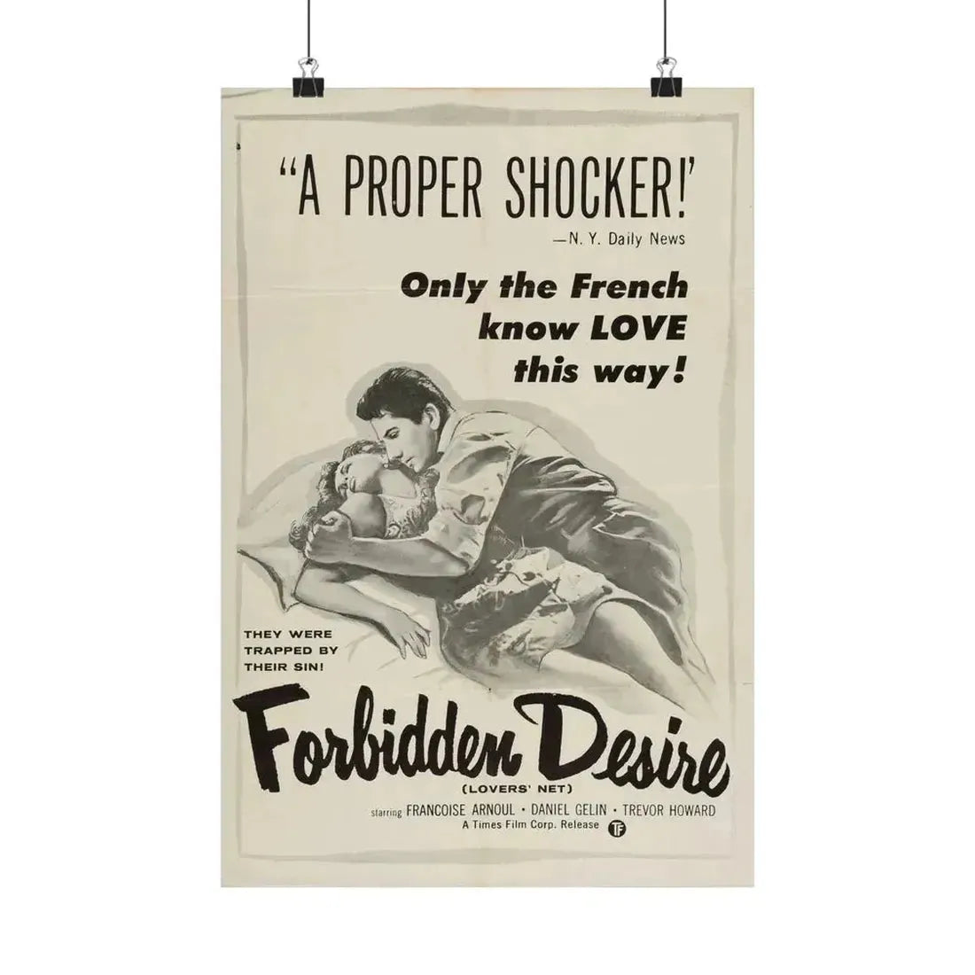 FORBIDDEN DESIRE 1955 - Paper Movie Poster - The Sticker Space