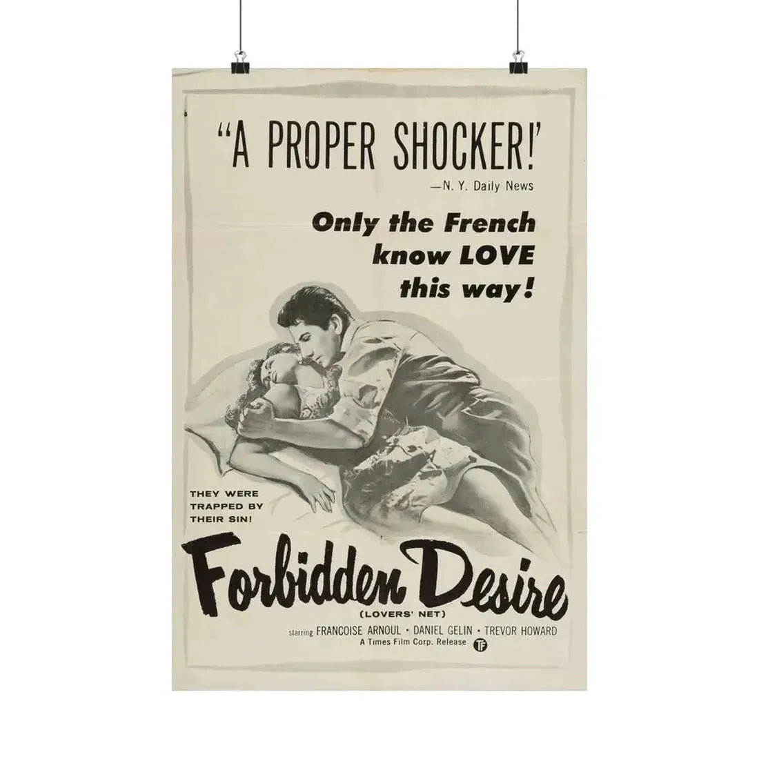 FORBIDDEN DESIRE 1955 - Paper Movie Poster - The Sticker Space