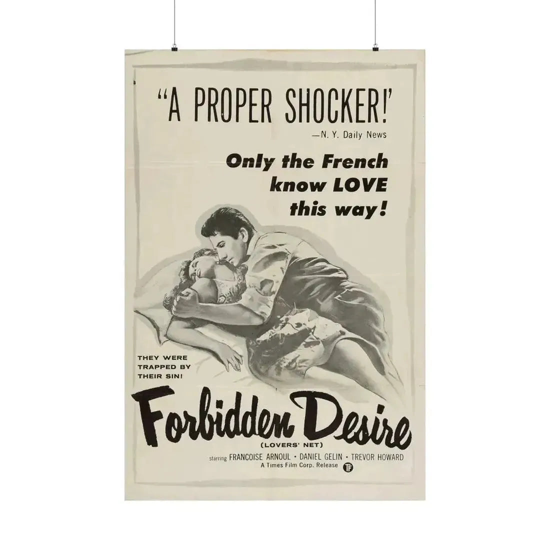 FORBIDDEN DESIRE 1955 - Paper Movie Poster - The Sticker Space