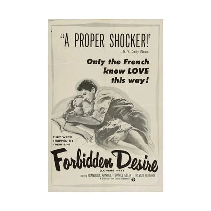 FORBIDDEN DESIRE 1955 - Paper Movie Poster - The Sticker Space
