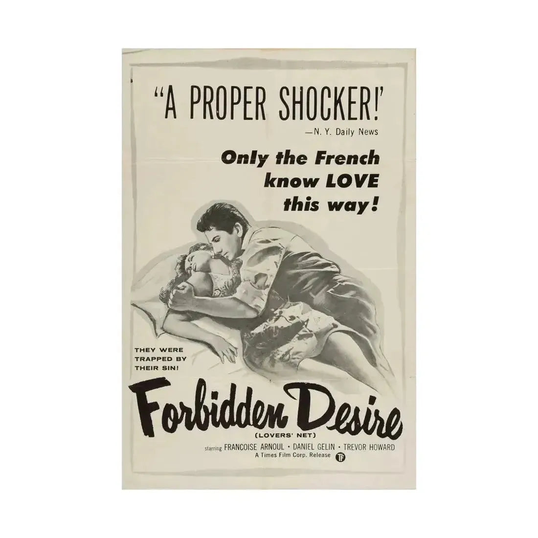 FORBIDDEN DESIRE 1955 - Paper Movie Poster - The Sticker Space