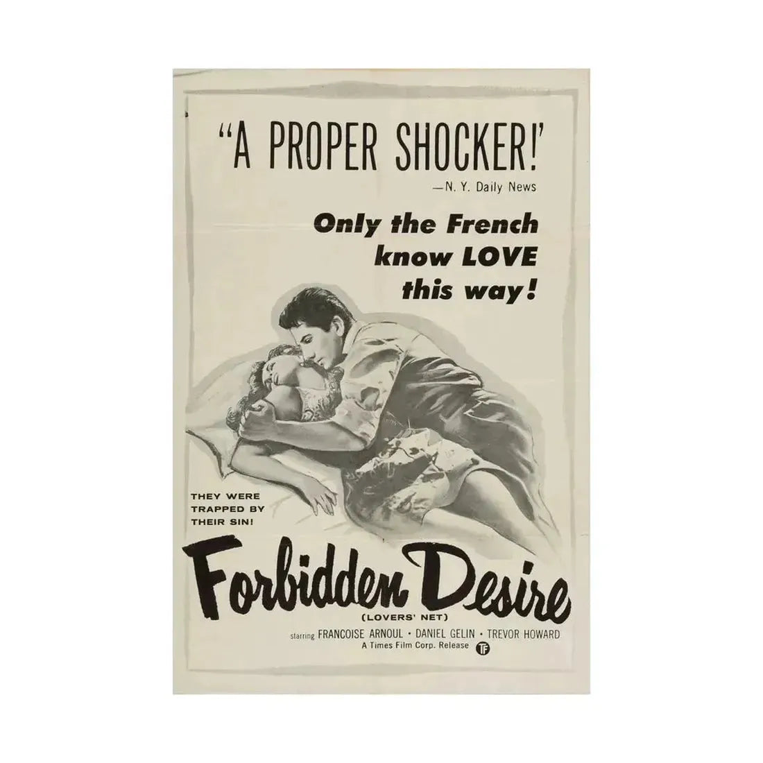 FORBIDDEN DESIRE 1955 - Paper Movie Poster - The Sticker Space