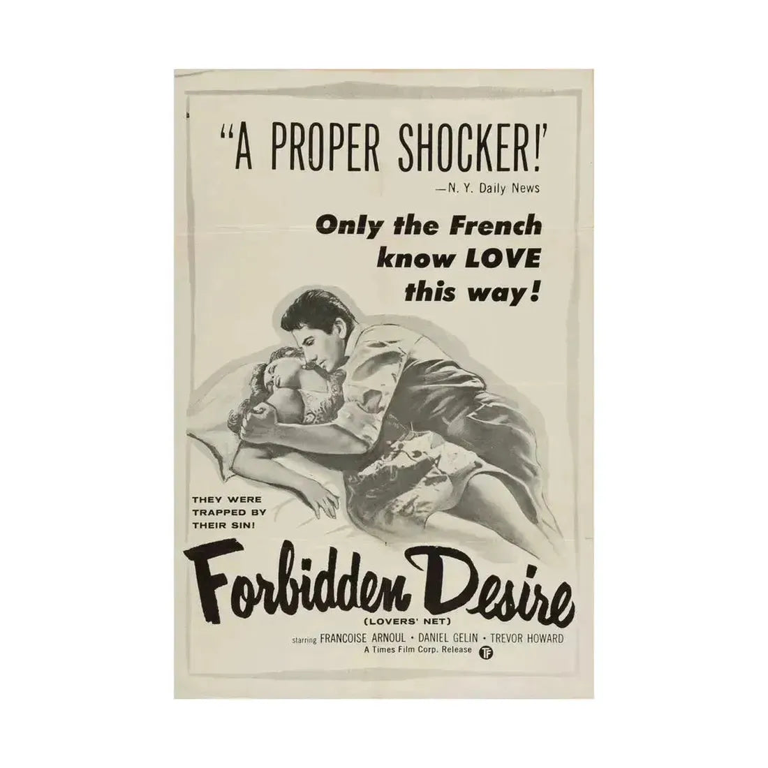 FORBIDDEN DESIRE 1955 - Paper Movie Poster - The Sticker Space