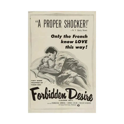 FORBIDDEN DESIRE 1955 - Paper Movie Poster - The Sticker Space